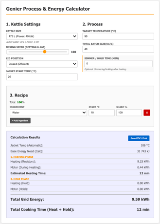 Genier Heating Calculator