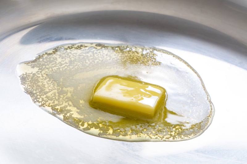 melting butter in a kettle